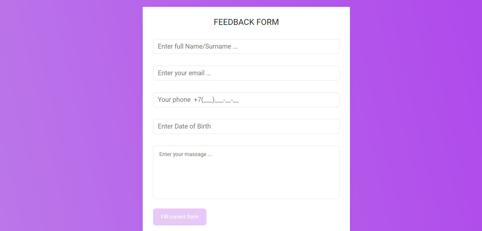 FeeedbackForm